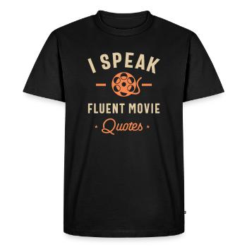 I Speak Fluent Citations de films Drôle de cinéphile - T-shirt Premium bio Homme - noir - Devant - Nico (187cm)