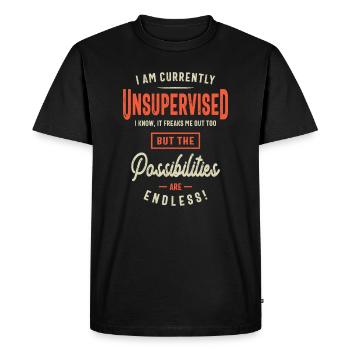 Je suis actuellement un sarcasme drôle non supervisé - T-shirt Premium bio Homme - noir - Devant - Nico (187cm)