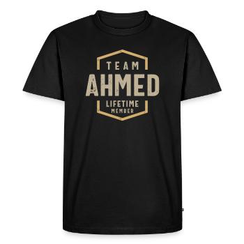 Team Ahmed Lifetime Member Personalized Name - Men's Premium Organic T-Shirt - black - Front - Nico (187cm)