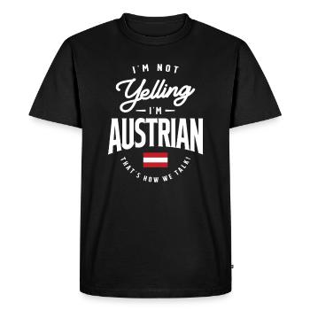 Je ne crie pas Je suis autrichien drôle Fierté autrichienne - T-shirt Premium bio Homme - noir - Devant - Nico (187cm)