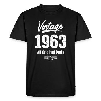 Vintage né en 1963 - 59ème anniversaire Rétro Classic - T-shirt Premium bio Homme - noir - Devant - Nico (187cm)