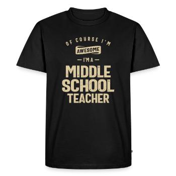 Génial, je suis un professeur de collège drôle de travail - T-shirt Premium bio Homme - noir - Devant - Nico (187cm)