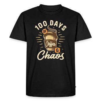 100 Days Of Coffee & Chaos - 100th Day Of School - Men's Premium Organic T-Shirt - black - Front - Nico (187cm)