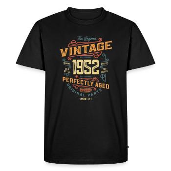 Vintage 1952 71st Birthday - Men's Premium Organic T-Shirt - black - Front - Nico (187cm)