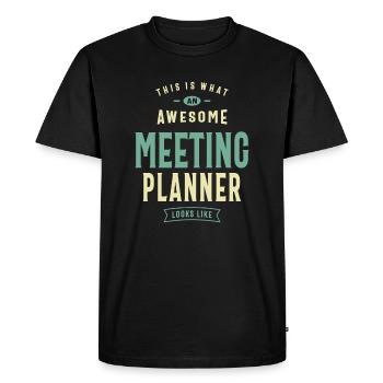 Meeting Planner - Men's Premium Organic T-Shirt - black - Front - Nico (187cm)