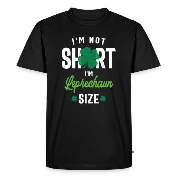 I'm Not Short I'm Leprechaun Size St Patricks Day - Men's Premium Organic T-Shirt - black - Front - Nico (187cm)
