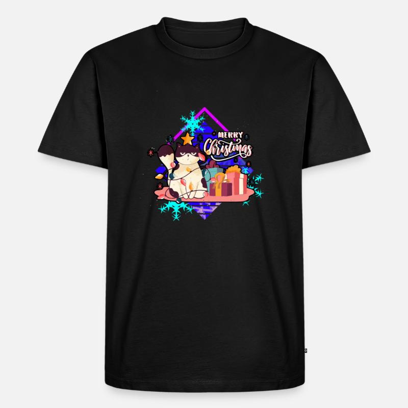 Verärgerte Katze am Baum - Männer Premium Bio T-Shirt - Schwarz