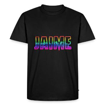 Jaime RS Rainbow - Men's Premium Organic T-Shirt - black - Front - Nico (187cm)