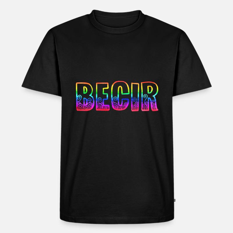 becir rs regenbogen - Männer Premium Bio T-Shirt - Schwarz