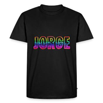 Jorge RS Arc-en-ciel - T-shirt Premium bio Homme - noir - Devant - Nico (187cm)