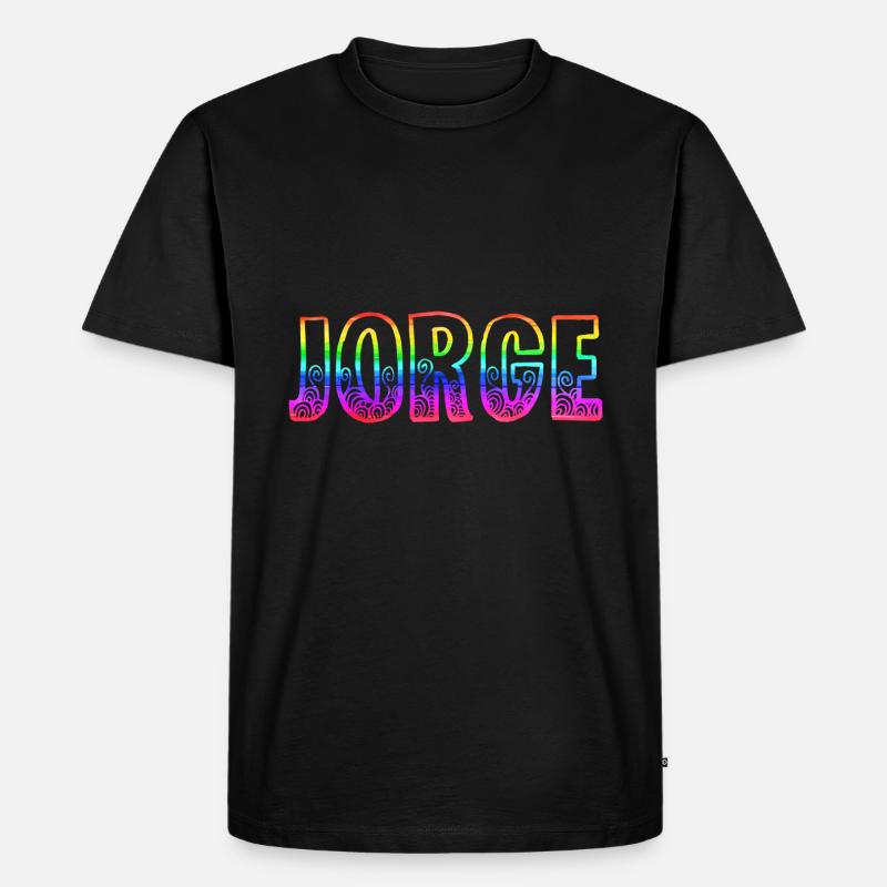 jorge rs regenbogen - Männer Premium Bio T-Shirt - Schwarz
