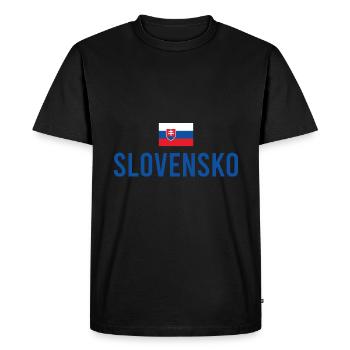 Slovensko Slovakia Coat of arms Flag - Men's Premium Organic T-Shirt - black - Front - Nico (187cm)