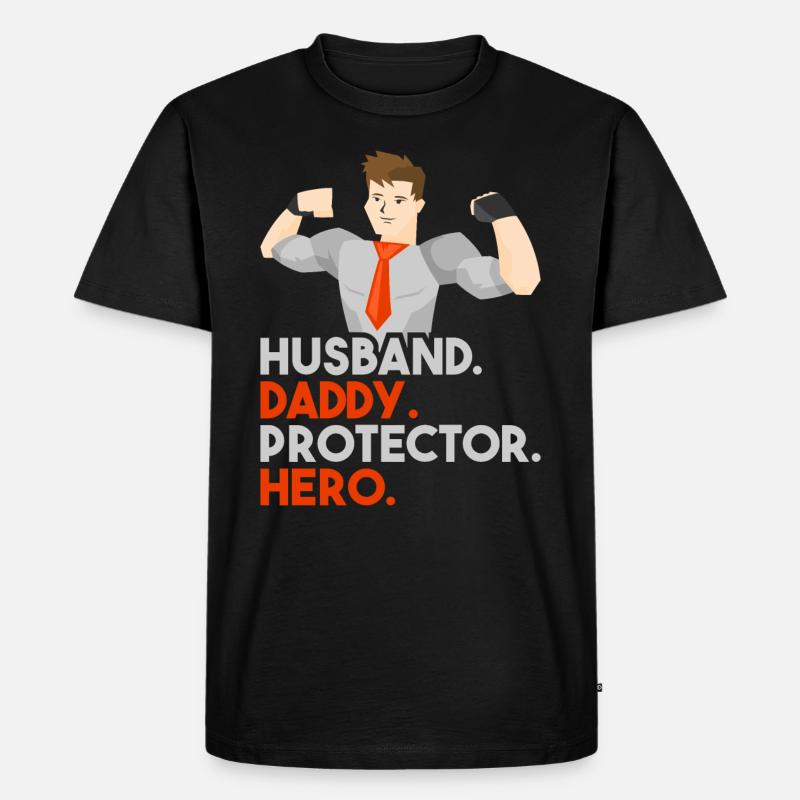 Daddy Superhero - Männer Premium Bio T-Shirt - Schwarz