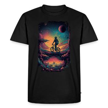Bonne journée à vélo - Trippy Motif - T-shirt Premium bio Homme - noir - Devant - Nico (187cm)