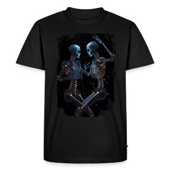 Dancing Cyber Skeletons - Surreal Horror - Men's Premium Organic T-Shirt - black - Front - Nico (187cm)