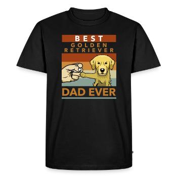Golden Retriever Saying Master Gift Father's Day - Men's Premium Organic T-Shirt - black - Front - Nico (187cm)