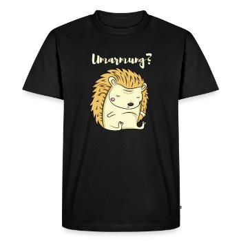 Hedgehog lover funny hedgehog motif hug? - Men's Premium Organic T-Shirt - black - Front - Nico (187cm)