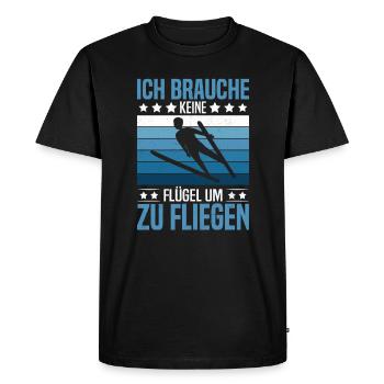 Ski Jumper Hill Record Ski Jumping Chance - Men's Premium Organic T-Shirt - black - Front - Nico (187cm)