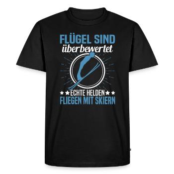 Ski Flying Skis for Ski Jumping Winter Sports - Men's Premium Organic T-Shirt - black - Front - Nico (187cm)