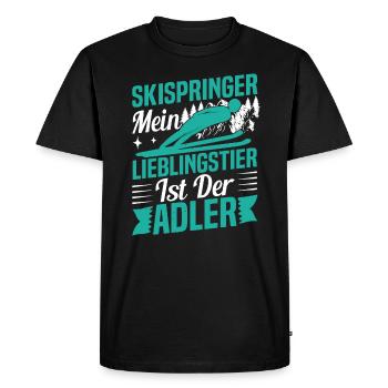 Ski Flying Winter Sports Skis for Ski Jumping - Men's Premium Organic T-Shirt - black - Front - Nico (187cm)