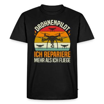 Drone Pilot Drone Driver's License - Men's Premium Organic T-Shirt - black - Front - Nico (187cm)