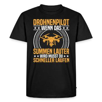 Drone pilote Drone avec caméra Drone volant FPV - T-shirt Premium bio Homme - noir - Devant - Nico (187cm)