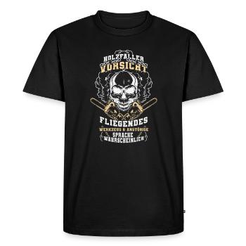 Lumberjack with chainsaw/chainsaw Forestry worker - Men's Premium Organic T-Shirt - black - Front - Nico (187cm)