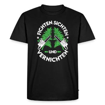 Bûcheron Dicton Forester Épicéa Forestier - T-shirt Premium bio Homme - noir - Devant - Nico (187cm)