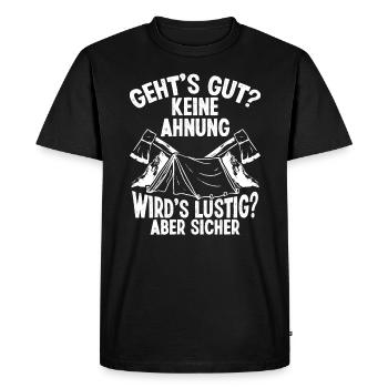 Bushcraft Outfit Bushcrafting Knife Survival Camp - Men's Premium Organic T-Shirt - black - Front - Nico (187cm)
