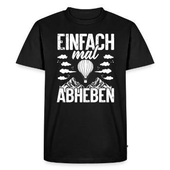Ballon à gaz Ballon à air chaud Montgolfière pilote - T-shirt Premium bio Homme - noir - Devant - Nico (187cm)
