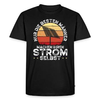 Solar Panel Photovoltaic System Photovoltaic - Men's Premium Organic T-Shirt - black - Front - Nico (187cm)
