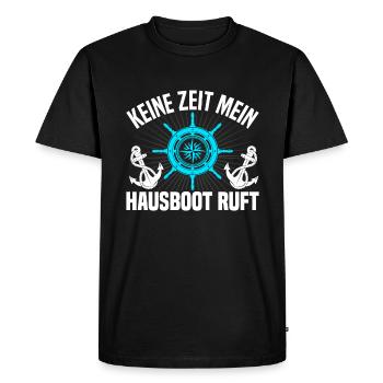 Houseboat owner, boat captain & boater with - Men's Premium Organic T-Shirt - black - Front - Nico (187cm)
