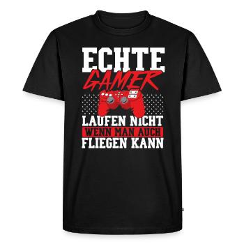 Gaming Monitor PC Gamer Video Game Controller - Men's Premium Organic T-Shirt - black - Front - Nico (187cm)