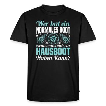 Capitaine de bateau Propriétaire de péniche Permis de péniche - T-shirt Premium bio Homme - noir - Devant - Nico (187cm)