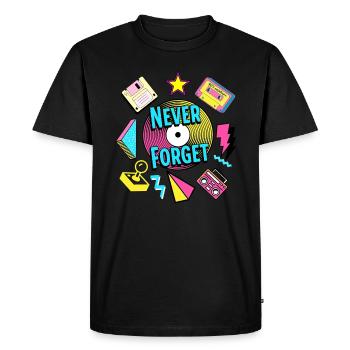Never Forget 90s Retro Nostalgia - Men's Premium Organic T-Shirt - black - Front - Nico (187cm)