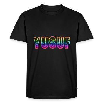 Yusuf RS Arc-en-ciel - T-shirt Premium bio Homme - noir - Devant - Nico (187cm)