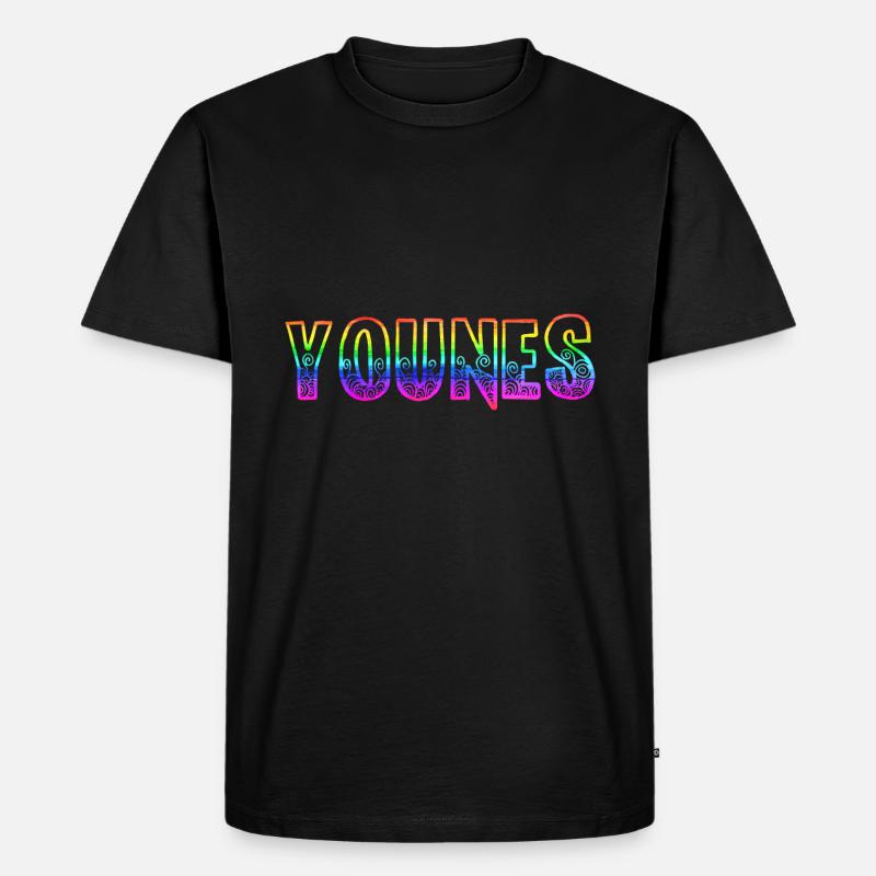 younes rs regenbogen - Männer Premium Bio T-Shirt - Schwarz