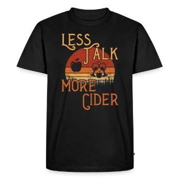 Moins de paroles - Plus de cidre / cidre - T-shirt Premium bio Homme - noir - Devant - Nico (187cm)