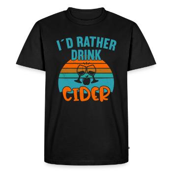 I ́d rather drink Cider / Cider - Men's Premium Organic T-Shirt - black - Front - Nico (187cm)