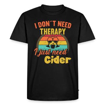 I don ́t Therapy I just need Cider / Cider - Men's Premium Organic T-Shirt - black - Front - Nico (187cm)