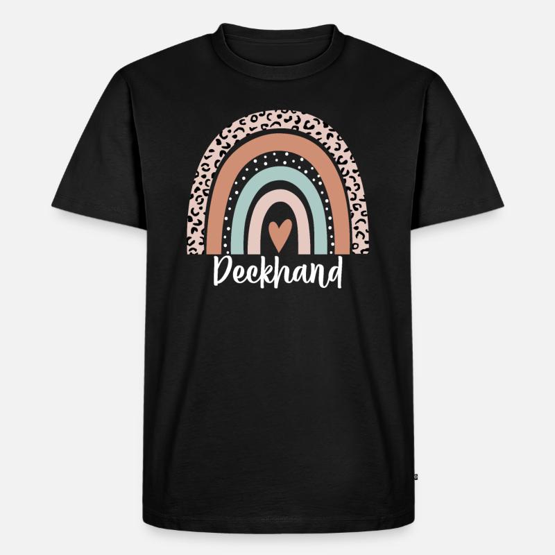 Deckhand Rainbow Leopard Funny Deckhand - Men's Premium Organic T-Shirt - black