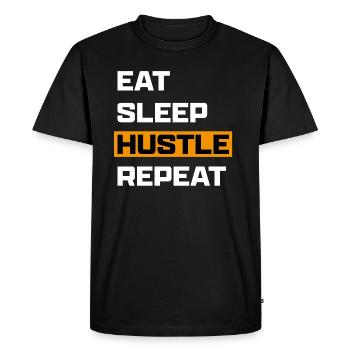 Eat Sleep Hustle Repeat White - Men's Premium Organic T-Shirt - black - Front - Nico (187cm)