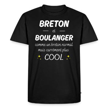breton et boulanger breton plus cool - T-shirt Premium bio Homme - noir - Devant - Nico (187cm)