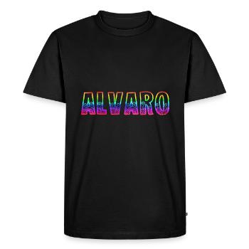 Alvaro Rs Arc-en-ciel - T-shirt Premium bio Homme - noir - Devant - Nico (187cm)