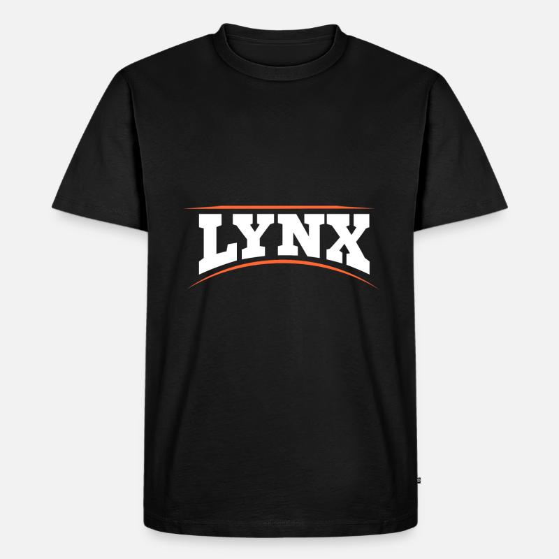Luchs - Männer Premium Bio T-Shirt - Schwarz