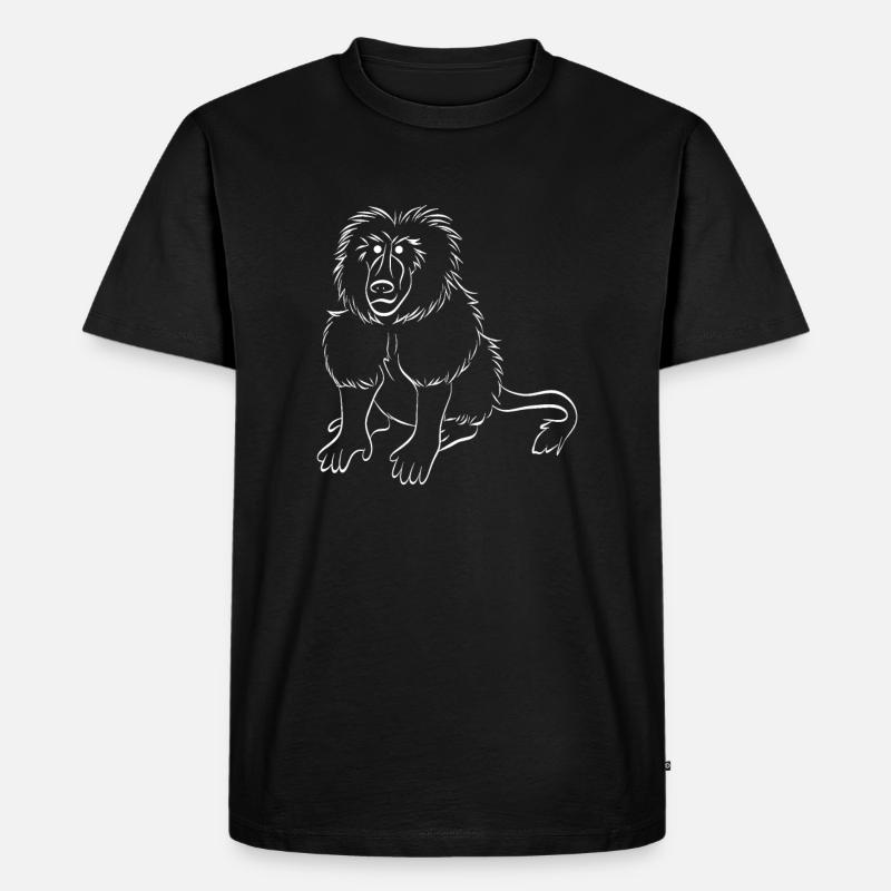 Affe Pavian - Männer Premium Bio T-Shirt - Schwarz