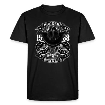 Rockabilly Vintage Rocker Rock N Roll Psychobilly - T-shirt Premium bio Homme - noir - Devant - Nico (187cm)