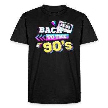 Back to the 90s 90er Jahre Retro - Männer Premium Bio T-Shirt - Schwarz - Vorne - Nico (187cm)