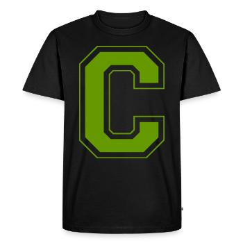 Letter C - Men's Premium Organic T-Shirt - black - Front - Nico (187cm)