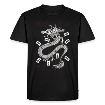 Year of Dragons - Men's Premium Organic T-Shirt - black - Front - Nico (187cm)